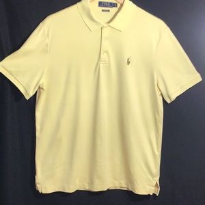 Ralph Lauren Polo shirt, Classic fit medium, muted, soft yellow.